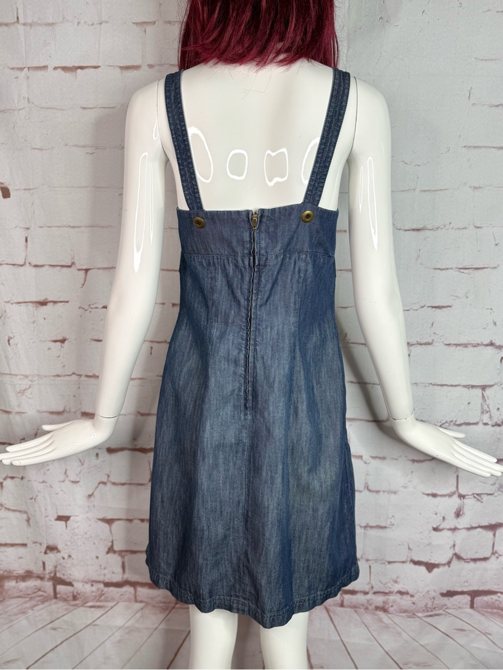 ANTHROPOLOGIE LEVEL 99 Sleeveless Dark Wash Denim Size 12 Dress Sundress - Picture 2 of 16